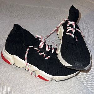 Balenciaga Speed Lace-Up Sneaker Black & Red